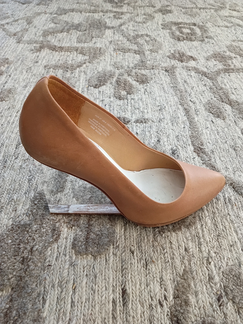 Rare RunwayCollection Maison Martin Margiela Tan Leather Clear Wedge Heel Pump - Picture 4 of 5